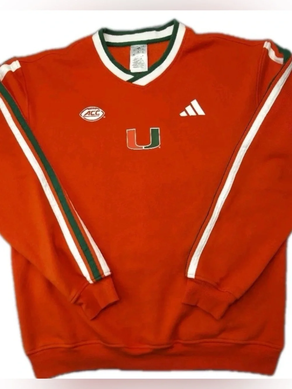 Adidas Miami Hurricanes Crewneck Sweatshirt XL NWT Orange NCAA